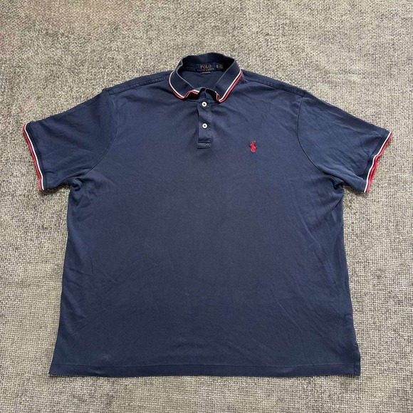 Polo Ralph Lauren Other - Polo Ralph Lauren Polo‎ Shirt Mens XL Navy Blue Tipped Collar Classic Fit